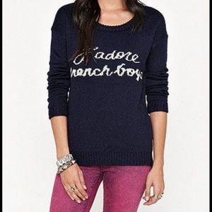 Black Poppy 'J'adore French Boys" sweater